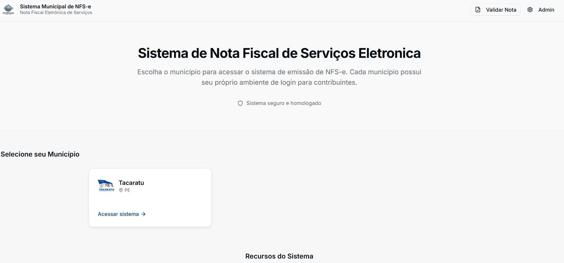 Sistema Municipal de NFS-e